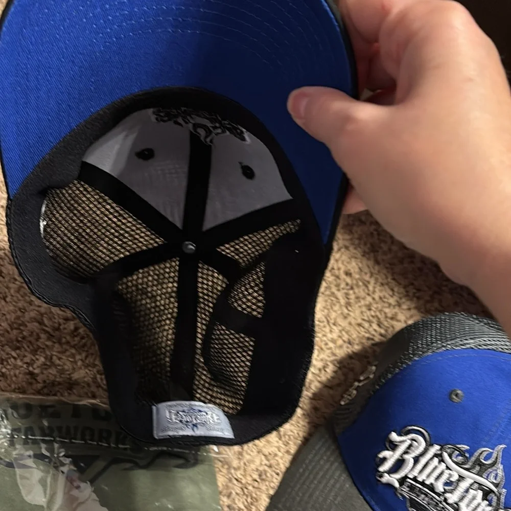 New Bundle of 2 Blue torch motor sports Caps and Green Flame T-Shirt size xxl - Picture 4 of 4